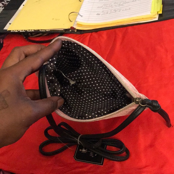 8 Inches Long Pale Pink Crossbody Purse - Picture 4 of 5